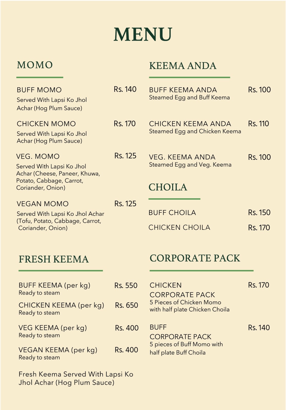 Food Menu gallery image 7162