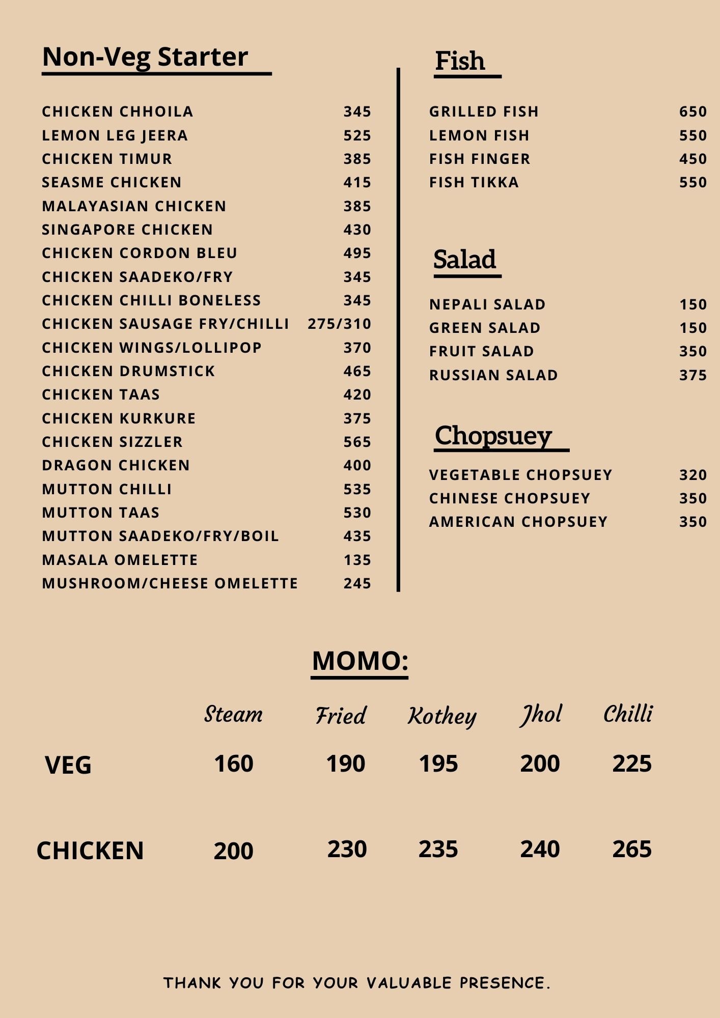 Food Menu gallery image 18370